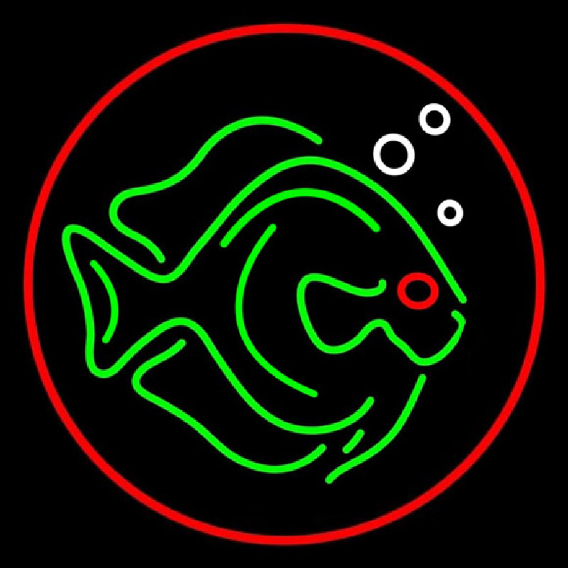 Fish Purple Border 2 Neontábla