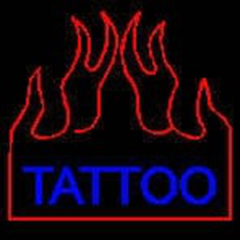 Flaming Tattoo Neontábla