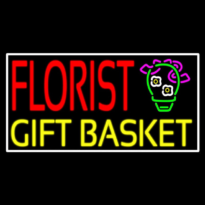 Florist Gifts Baskets White Border Neontábla