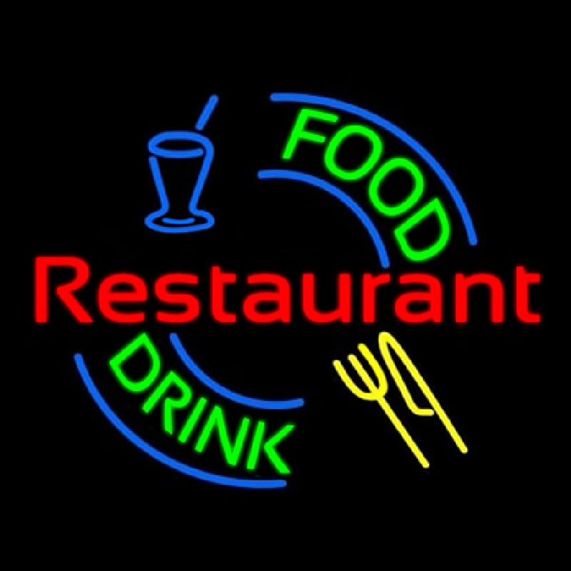 Food And Drink Restaurant Logo Neontábla