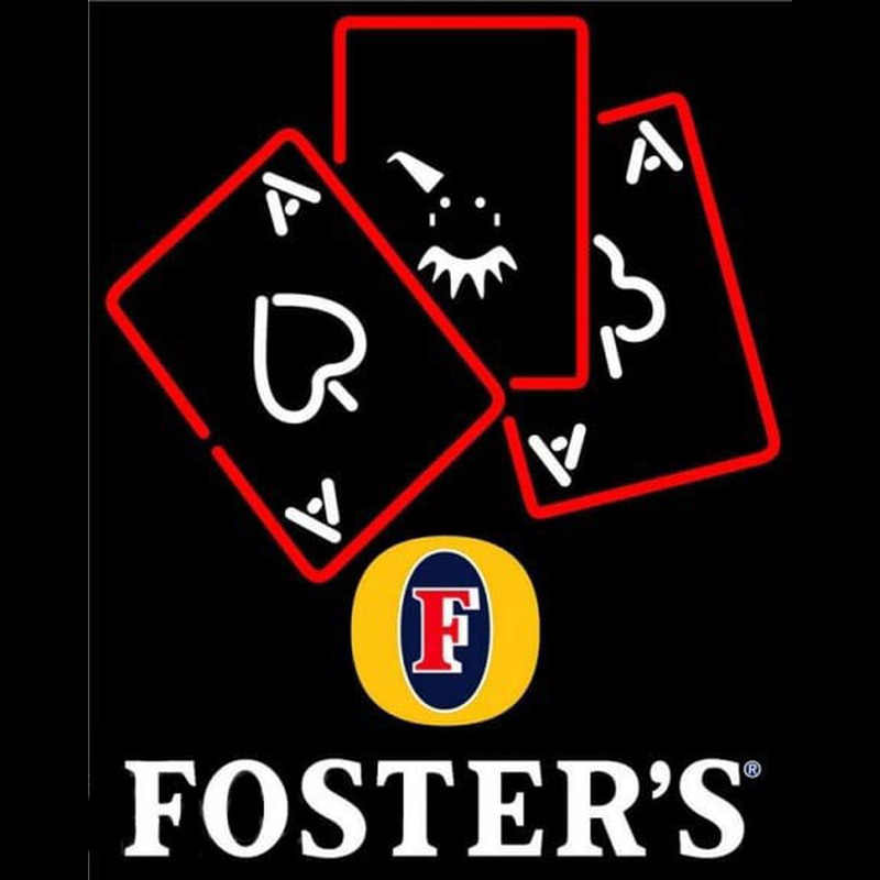 Fosters Ace And Poker Beer Sign Neontábla