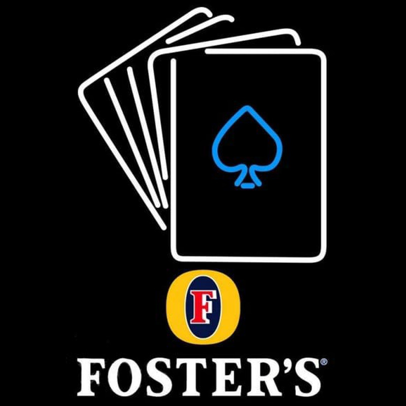 Fosters Cards Beer Sign Neontábla