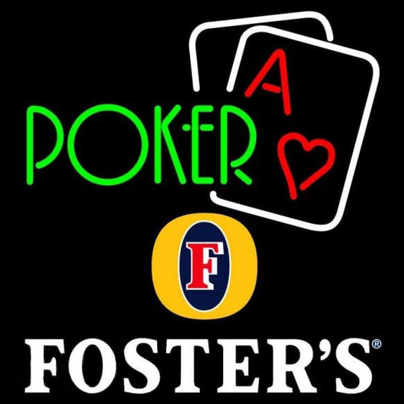 Fosters Green Poker Beer Sign Neontábla