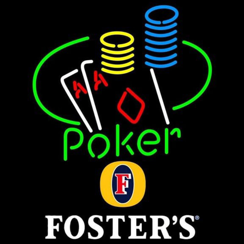 Fosters Poker Ace Coin Table Beer Sign Neontábla