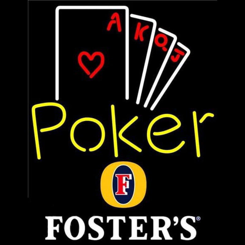 Fosters Poker Ace Series Beer Sign Neontábla