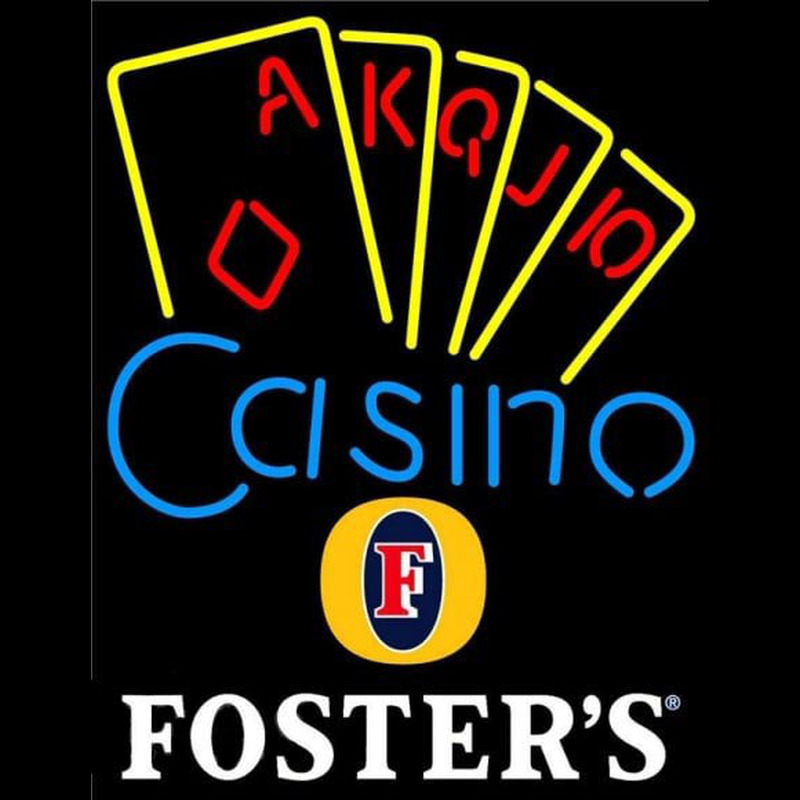 Fosters Poker Casino Ace Series Beer Sign Neontábla