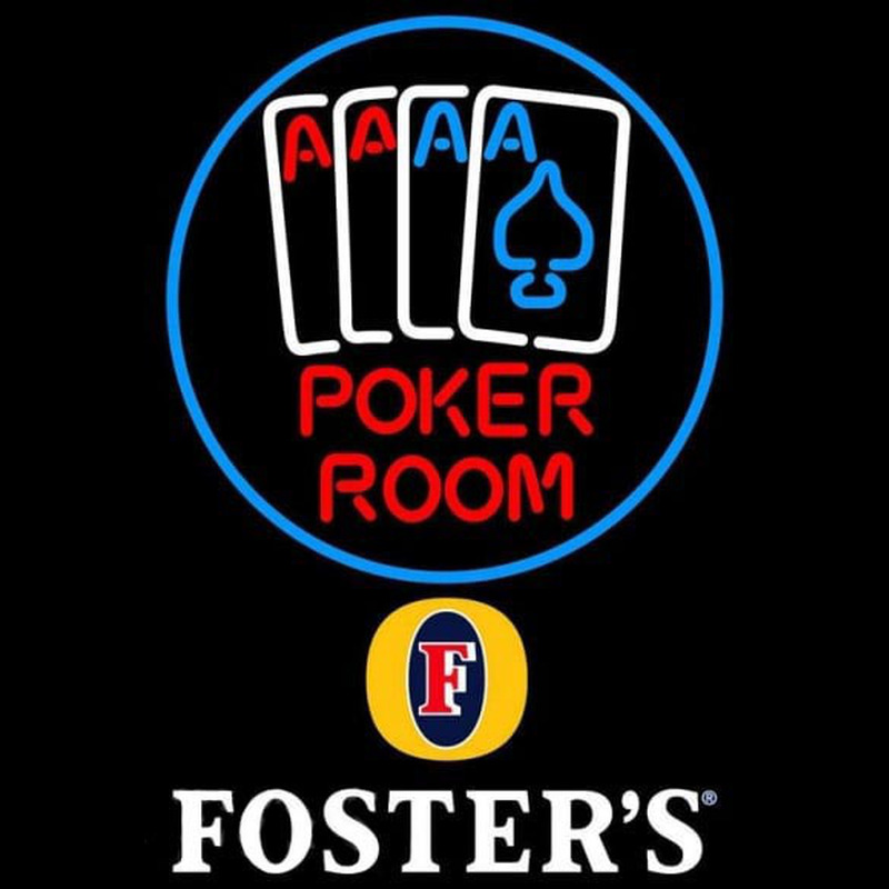 Fosters Poker Room Beer Sign Neontábla