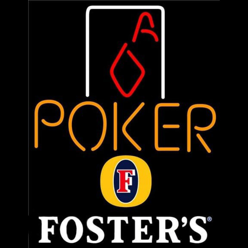 Fosters Poker Squver Ace Beer Sign Neontábla