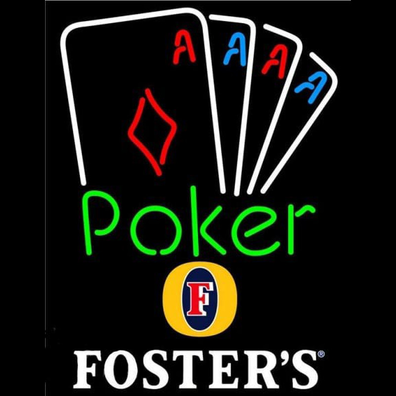 Fosters Poker Tournament Beer Sign Neontábla