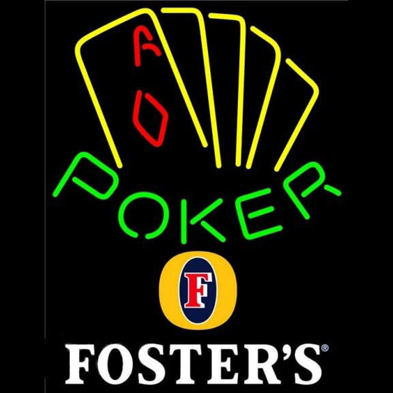 Fosters Poker Yellow Beer Sign Neontábla