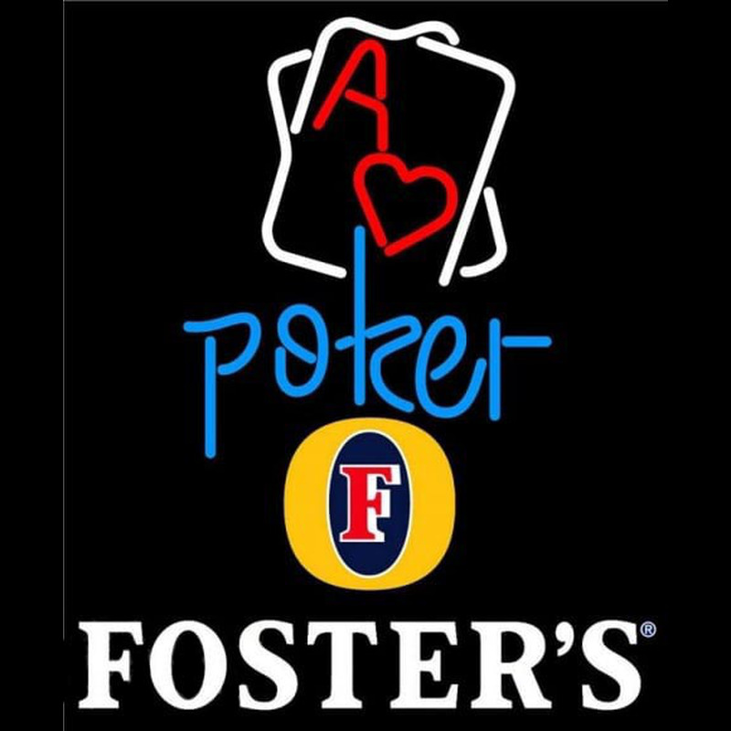 Fosters Rectangular Black Hear Ace Beer Sign Neontábla