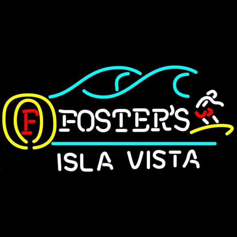 Fosters Surfer Isla Vista Beer Sign Neontábla