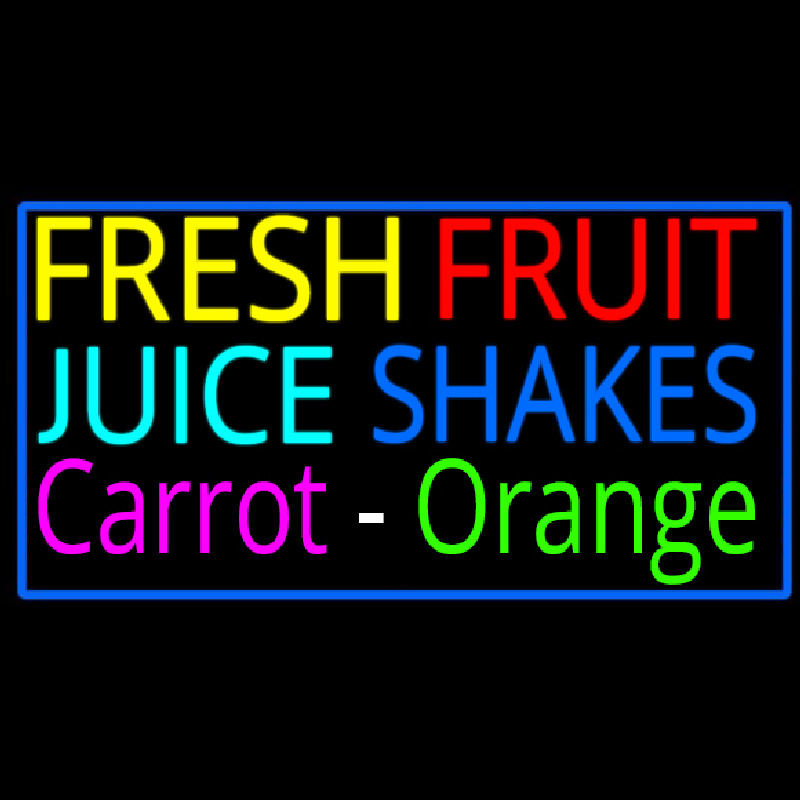 Fresh Fruit Juice Carrot Orange Shakes Neontábla