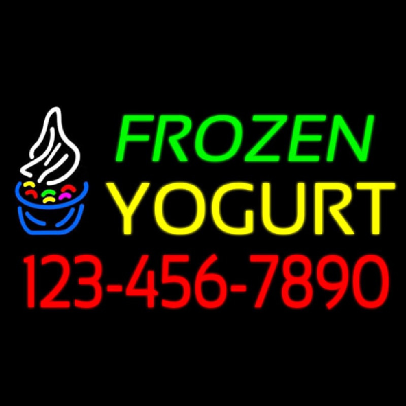 Frozen Yogurt With Phone Number Neontábla