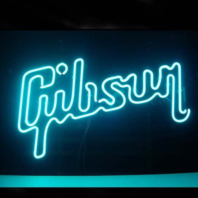 Gibson Guitar Music Sör Kocsma Nyitva Neontábla