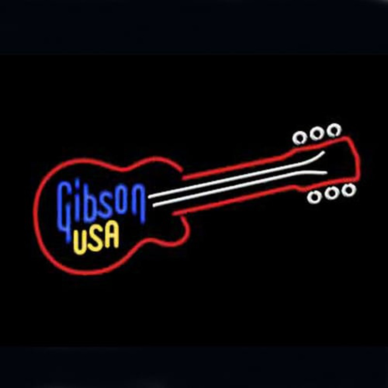 Gibson Usa Guitar Sör Kocsma Nyitva Neontábla