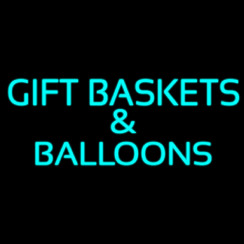 Gift Baskets Balloons Turquoise Neontábla