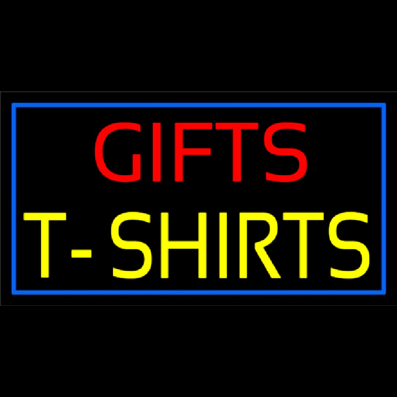 Gifts Tshirts With Blue Border Neontábla