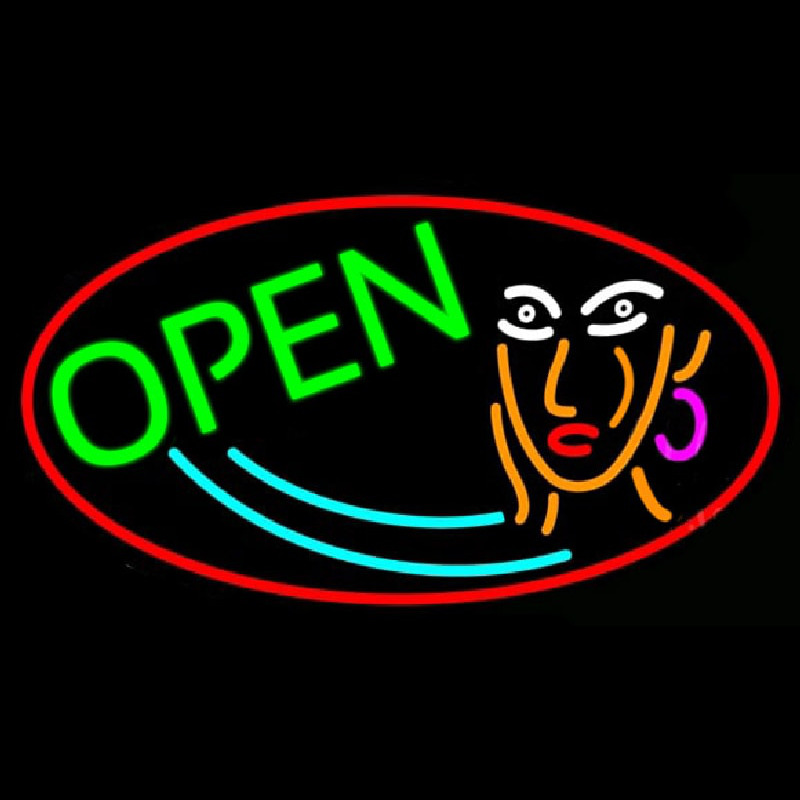 Girl Logo Open Neontábla
