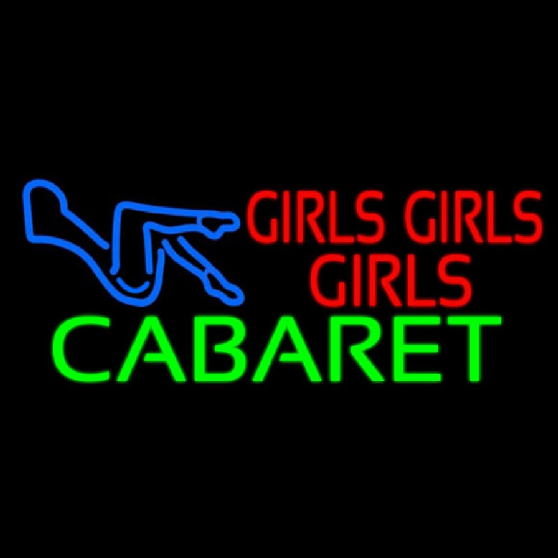 Girls Girls Girls The Cabaret Girl Logo Neontábla