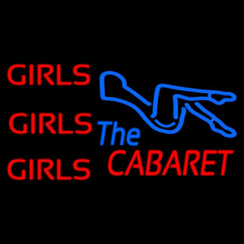 Girls Girls Girls The Cabaret Girl Logo Neontábla