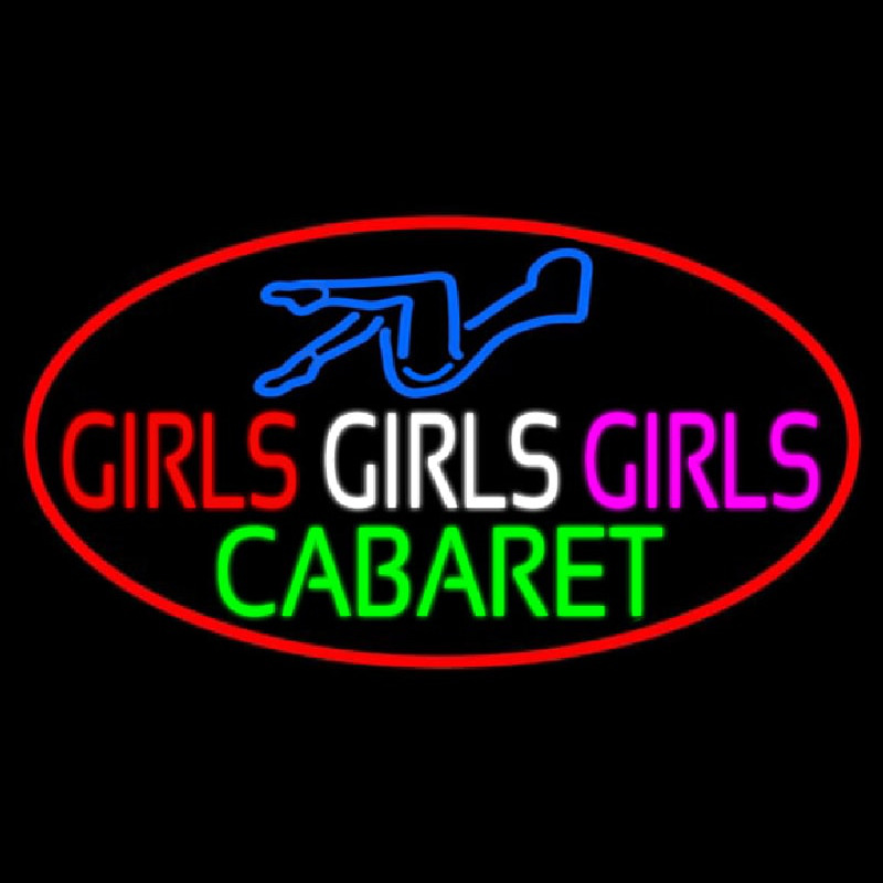 Girls Girls Girls The Cabaret Girl Logo Neontábla