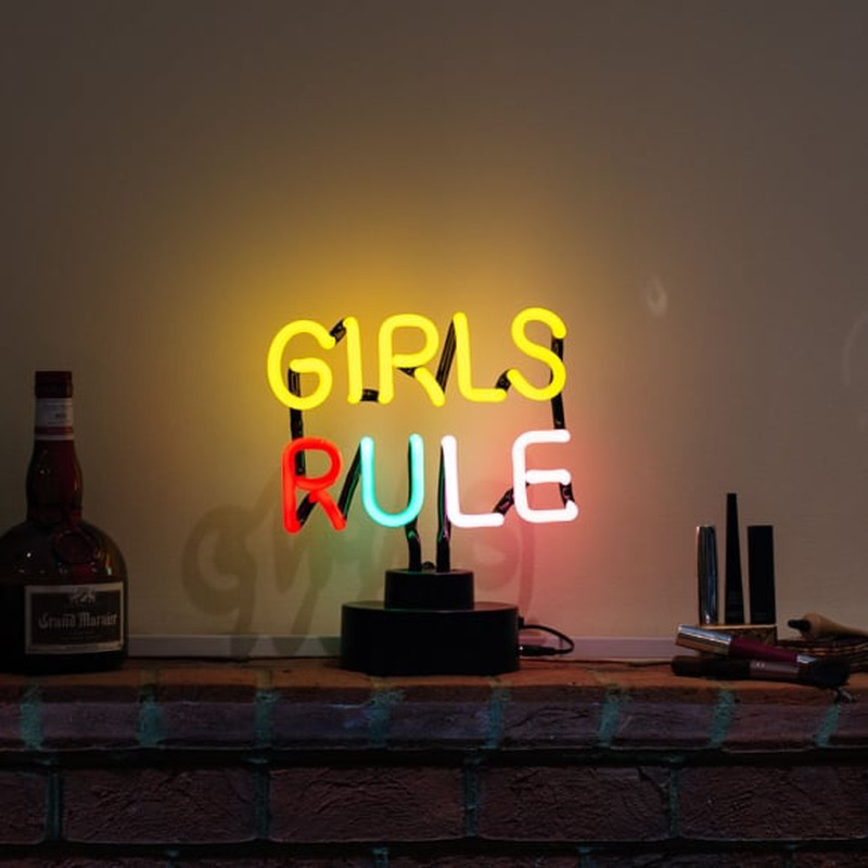 Girls Rule Desktop Neontábla