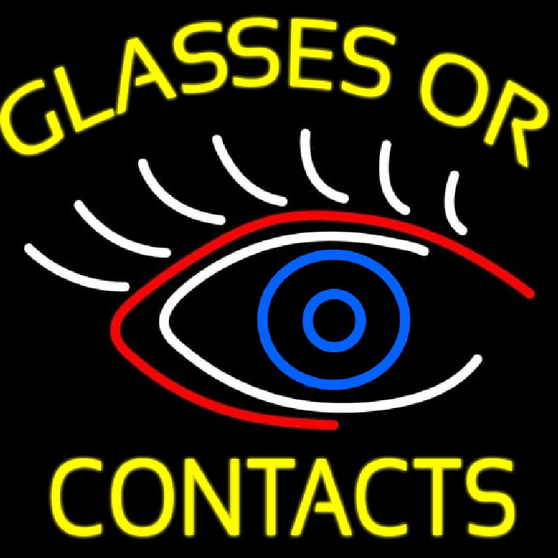 Glasses Or Contacts Eye Logo Neontábla