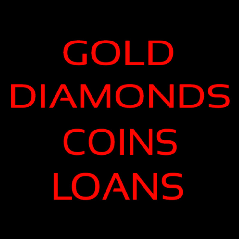 Gold Diamonds Coins Loan Neontábla