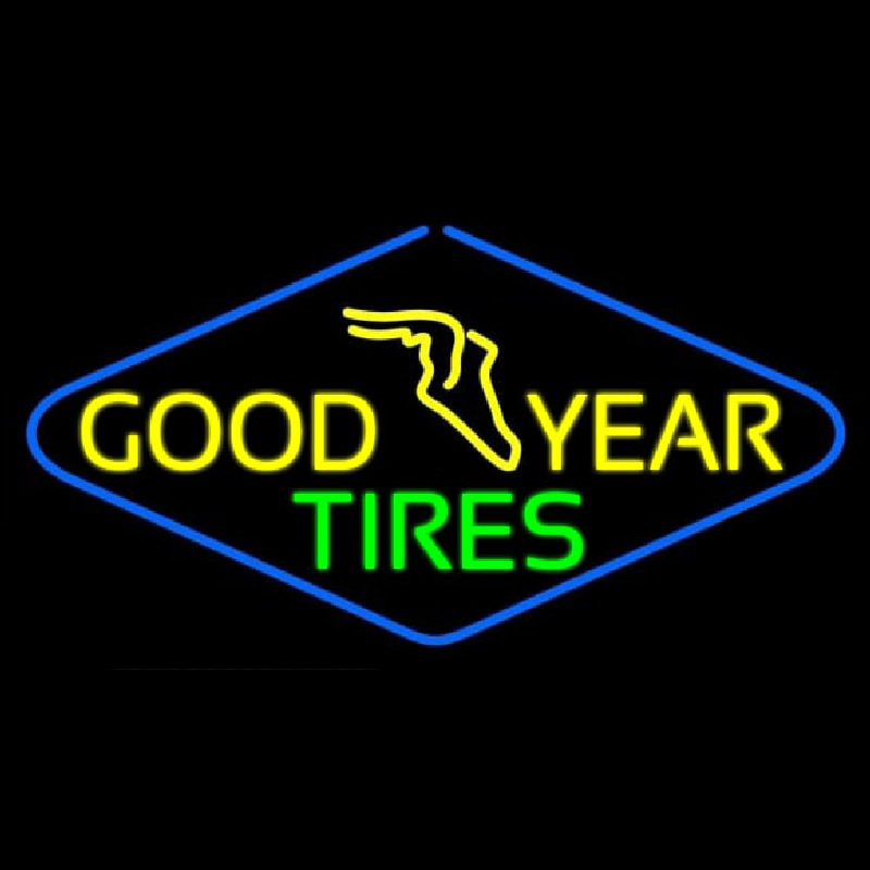 Goodyear Tires Blue Border Neontábla