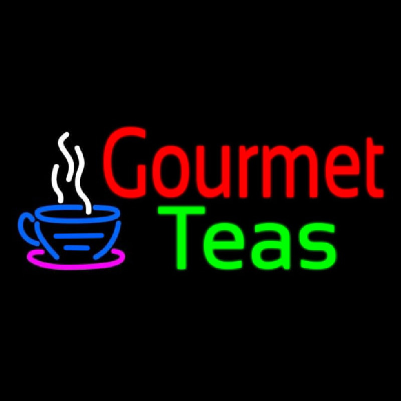 Gourmet Teas With Cup Logo Neontábla