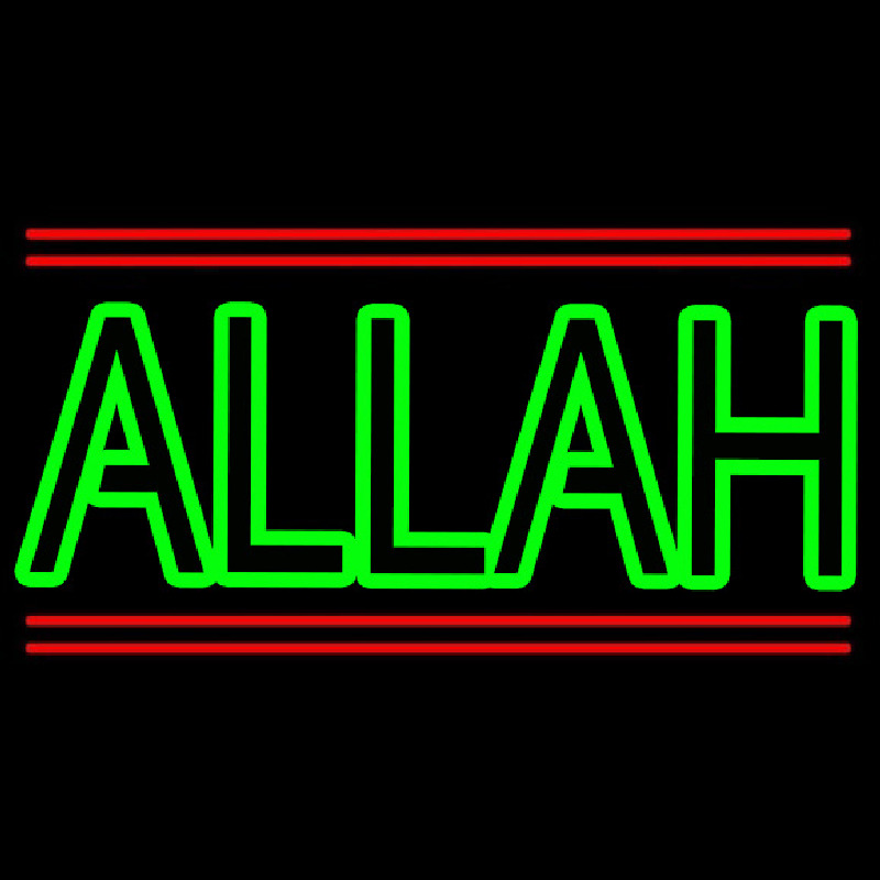 Green Allah Red Line Neontábla