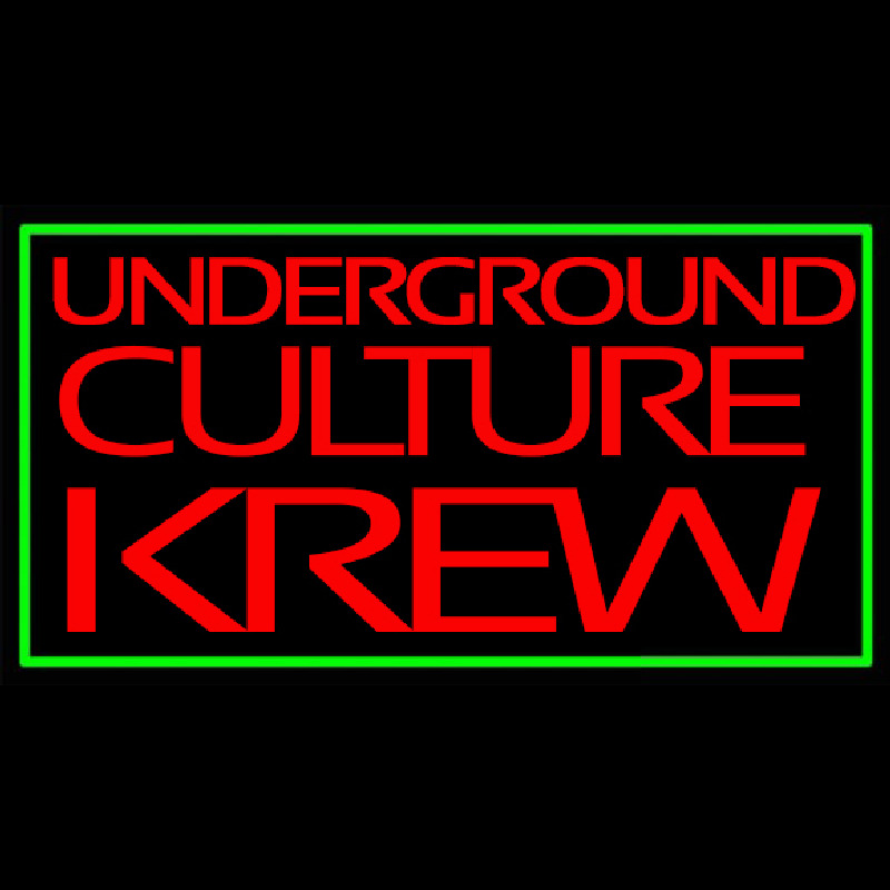Green Border Underground Cult Ure Krew Neontábla