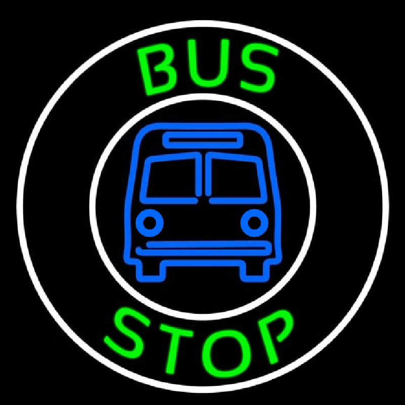Green Bus Stop Neontábla