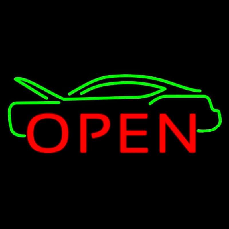 Green Car Open Neontábla