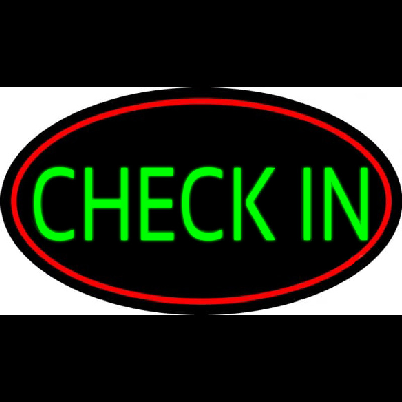 Green Check In Neontábla