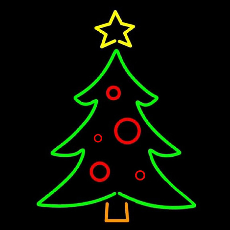 Green Christmas Tree Neontábla