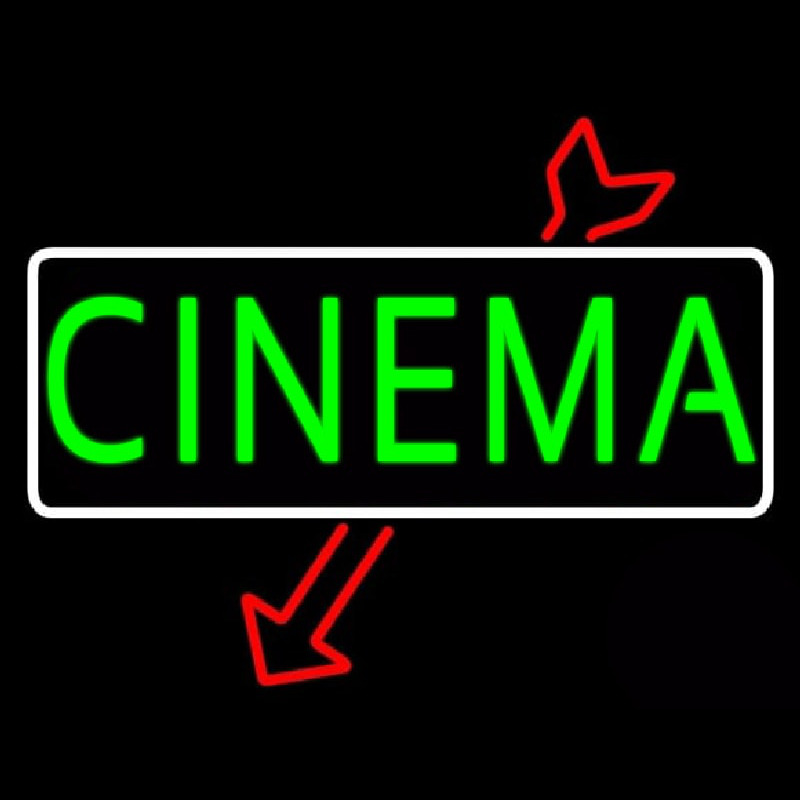 Green Cinema Here Neontábla