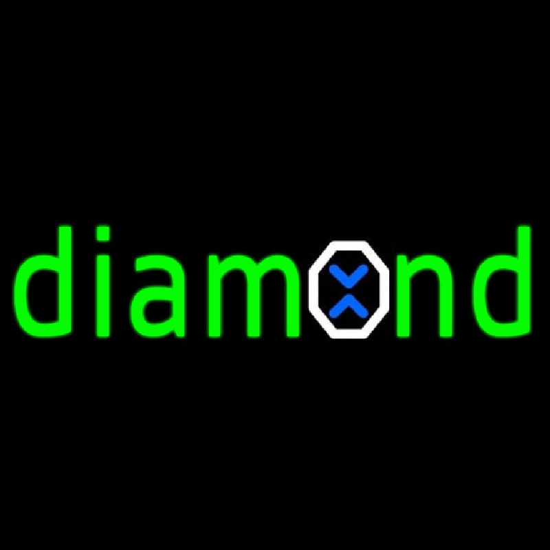 Green Diamond Logo Neontábla
