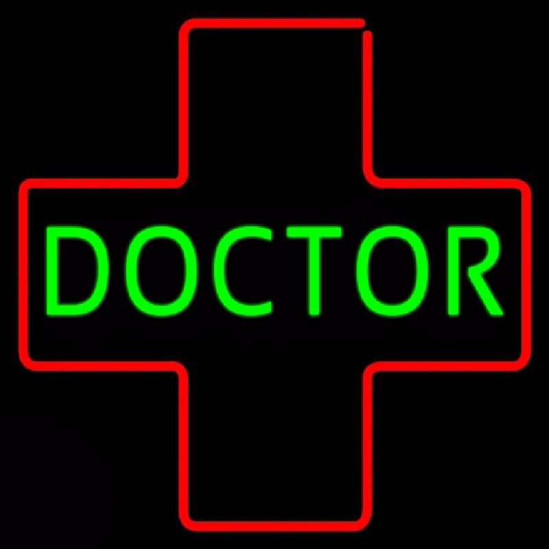 Green Doctor Medical Logo Neontábla