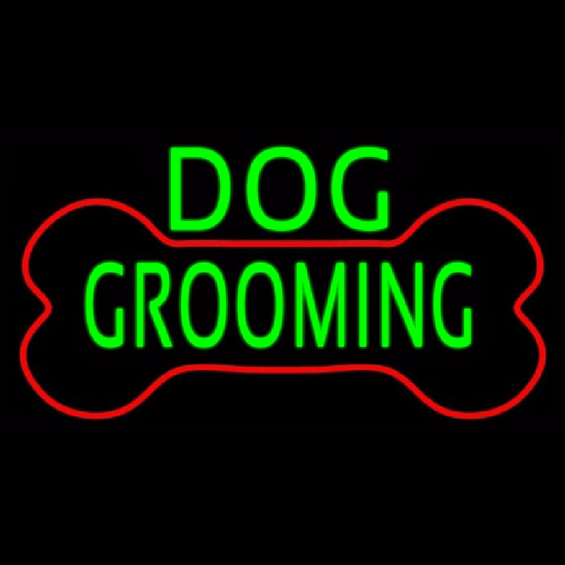 Green Dog Grooming Red Bone Neontábla