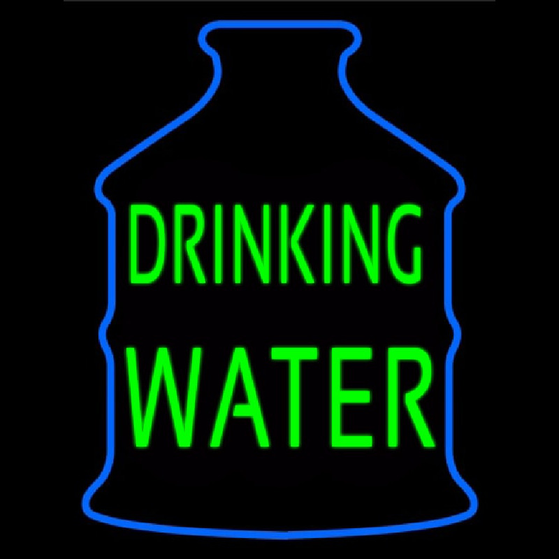 Green Drinking Water Logo Neontábla