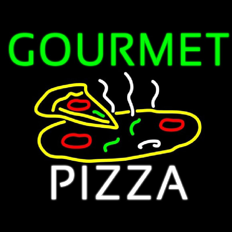 Green Gourmet Pizza Logo Neontábla