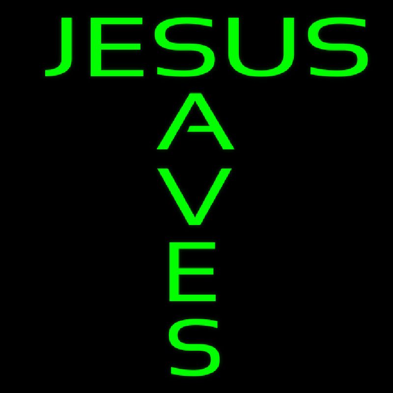 Green Jesus Saves Neontábla