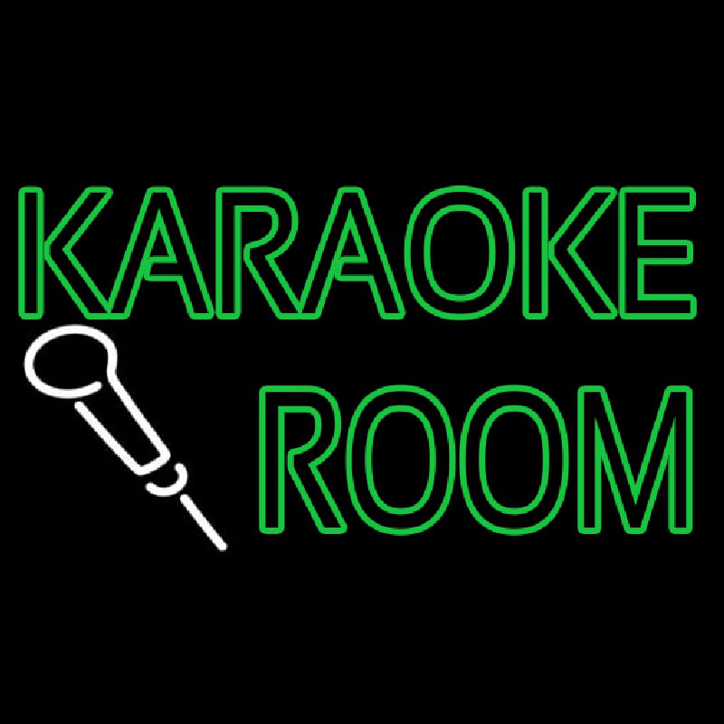 Green Karaoke Rooms Neontábla