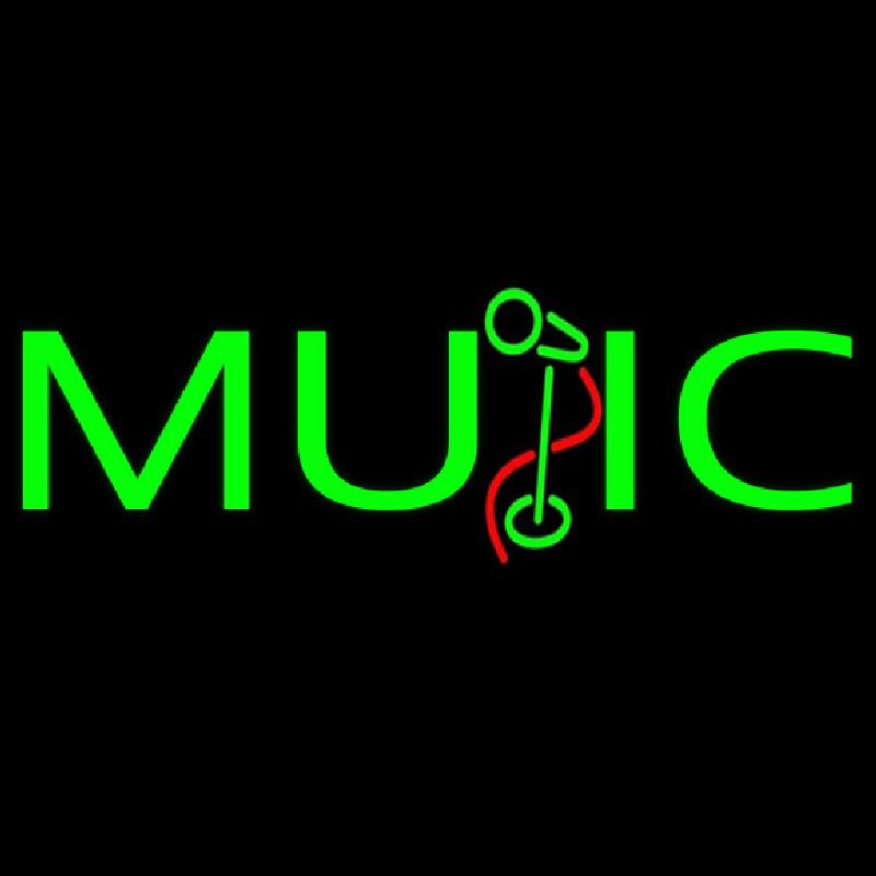 Green Music Mike 1 Neontábla