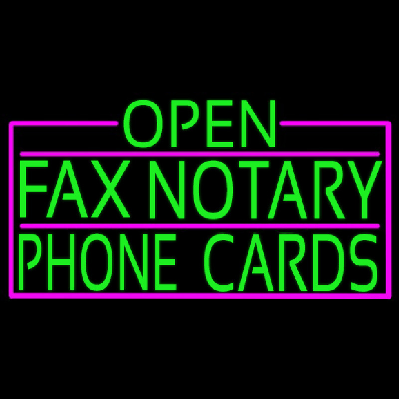 Green Open Fa  Notary Phone Cards With Pink Border Neontábla