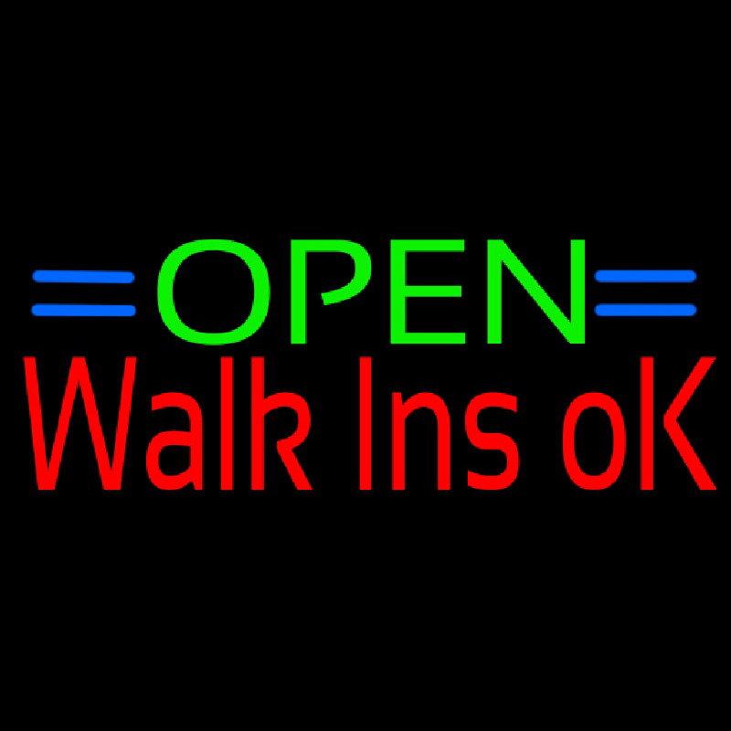 Green Open Red Walk Ins Open Neontábla
