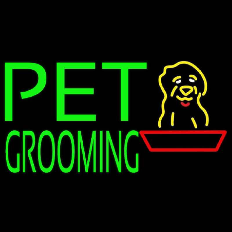 Green Pet Grooming Block 1 Neontábla