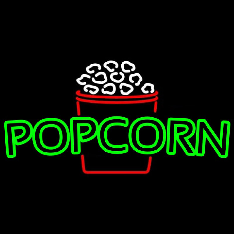 Green Pop Corn Logo Neontábla
